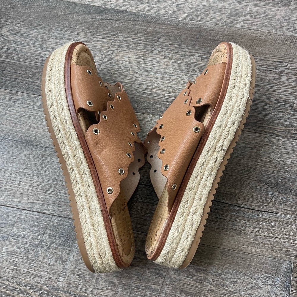 Antonio Melani leather platform espadrille sandals - Picture 7 of 10